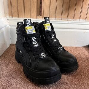 Buffalo Black Vegan Boots